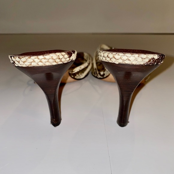 Pelle Moda "Vapor" Brown/Beige Python Slide/Heels - Picture 6 of 11